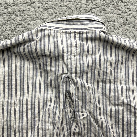 Vince Button Up Shirt Womens Small Oversized Boxy Striped Long Sleeve - Picture 9 of 9